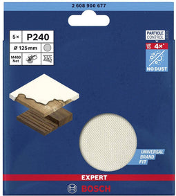 Bosch Expert M480 - Schuurnet - Tot 4x betere stofafzuiging - 125 mm (korrel 240)