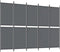 vidaXL - Kamerscherm - met - 5 - panelen - 250x180 - cm - antracietkleurig