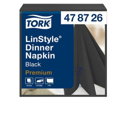 Tork - Dinerservet linstyle premium zwart 478726