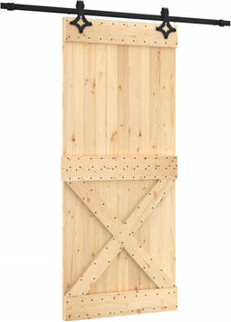 vidaXL - Schuifdeur - met - beslag - 90x210 - cm - massief - grenenhout