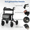 Coast Opvouwbare Rollator Zwart – 2-in-1 Reisrollator met Zitje en Luchtbanden – 62 x 82 x 81,5-97