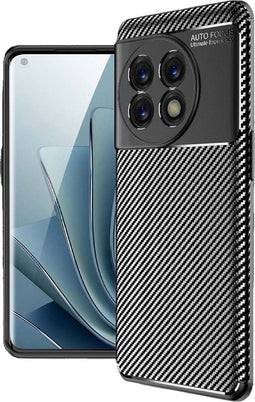 imoshion Hoesje Geschikt voor OnePlus 11 Hoesje Siliconen - imoshion Carbon Softcase Backcover - Zwart