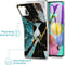 iMoshion Hoesje Geschikt voor Samsung Galaxy A51 Hoesje Siliconen - iMoshion Design hoesje - Zwart / Meerkleurig / Blauw / Shattered Blue Marble