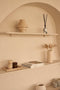 MOOISA - Design kaarshouder - Travertine Ø8x14cm - rond marmer dienblad - vierkant marmer dienblad - decoratie schaal - tapasplank - serveerplank