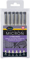 Sakura Pigma Micron Fineliners - Set van 6 - Diverse puntdiktes - Zwart
