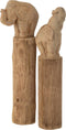 J-Line decoratie Olifant Op Boomstam - hout - naturel - large