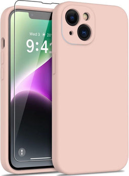 Lunso - Geschikt voor iPhone 15+ / 15 Plus - Hoesje Flexibel silicone Backcover - Lichtroze