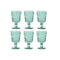 Set van bekers Home ESPRIT Turkoois Kristal 345 ml (6 Stuks)