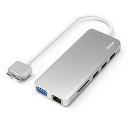 Hama 00200133 - USB-C-hub - 12 aansluitingen 4K - Wit
