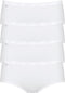 sloggi Basic+ - Dames Midi slip - Extra zachte naden - Wit (4-pack)