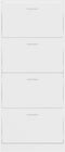 vidaXL - Schoenenkast - 63x24x147 - cm - bewerkt - hout - hoogglans - wit