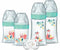 DODIE Set van 4 geboorteflesjes Ronde Anti-Krampjesspeen (2x150 ml en 2x270 ml), + een geboortefopspeen