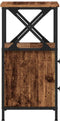 vidaXL - Nachtkastje - 34x35,5x70 - cm - bewerkt - hout - oud - houtkleurig