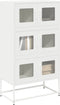 vidaXL - Hoge - kast - 68x39x123 - cm - staal - wit