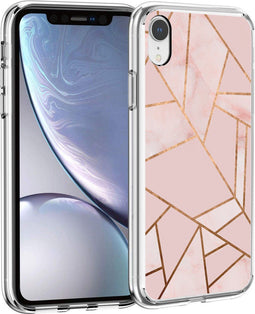 iMoshion Hoesje Geschikt voor iPhone Xr Hoesje Siliconen - iMoshion Design hoesje - Roze / Goud / Pink Graphic