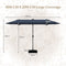 Coast 400 x 200 cm - Dubbele Tuinparasol - LED op Zonne-Energie Donkerblauw
