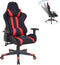 Gamestoel Thomas - bureaustoel racing gaming stijl - stof bekleding - zwart rood