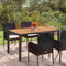 vidaXL - Tuintafel - met - houten - blad - 150x90x75 - cm - poly - rattan - zwart