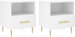 vidaXL - Nachtkastjes - 2 - st - 40x35x47,5 - cm - bewerkt - hout - wit