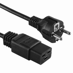 ACT 230V aansluitkabel schuko male - C19 - 3 m - Zwart