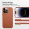 Accezz MagSafe Leather Backcover - Soft case - Krasbestendig - Bruin (iPhone 14 Pro Max)