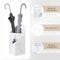 Woltu Paraplubak met 4 Haken en 2 Opbergzones - Anti-Roest Metaal - Wit - 35 x 25 x 60 cm