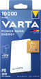 Varta Energy 10000 - Powerbank 10000 mAh - 3 apparaten gelijktijdig opladen - Wit/zwart
