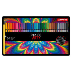 STABILO Pen 68 - Premium Viltstift - Metalen Etui - 30 Verschillende Kleuren