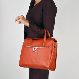 Gigi Fratelli Dames Leren Laptoptas / Tablet tas 10 inch Romance Business ROM8010 Oranje