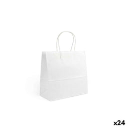 Papieren Zak Algon Wit 26 x 17 x 26 cm (24 Stuks)