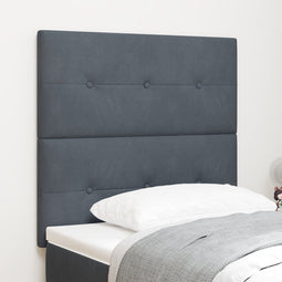 vidaXL - Hoofdbord - met - Knopen - Tufted - Donkergrijs - 80 - cm - Fluweel