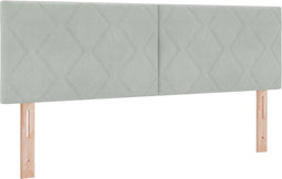vidaXL - Hoofdbord - met - Diamantvormen - Lichtgrijs - 140 - cm - Velours