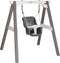 AXI Baby Schommel in Grijs/Wit met Zitje in Grijs/Wit - FSC hout - Babyschommel voor kindjes van 9-36 maanden - Met 4 grondankers