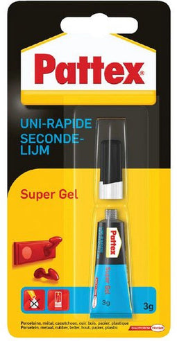 Secondenlijm pattex super gel 3gr | 12 stuks