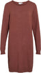 Vila VIRIL L/S KNIT DRESS NOOS - Dames Jurk - Regular fit Lange mouwen - Burnt Henna - Maat XS