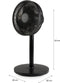 DOMO DO8156 - 2-in-1 Statiefventilator en Tafelventilator - 3 standen - Ø 30,5 cm - Zwart