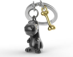 Metalmorphose Dinosaurus met Bot Sleutelhanger Metaal 3D - Donker