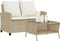 vidaXL - Tuinbank - 2-zits - met - kussens - & - tafel - poly - rattan - beige