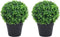 vidaXL - Kunstplanten - met - pot - 2 - st - buxus - bolvorming - 37 - cm - groen