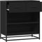 vidaXL - Dressoir - 68x35x76 - cm - bewerkt - hout - zwart