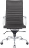 Feel Furniture - Luxe Executive bureaustoel van 100% rundleer - Hoge rugleuning – Donker grijs