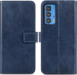 iMoshion Hoesje Geschikt voor Motorola Edge 20 Pro Hoesje Met Pasjeshouder - iMoshion Luxe Bookcase - Donkerblauw