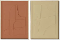 Schilderij Home ESPRIT Mosterd Terra cotta Abstract Stads 55 x 4 x 75 cm (2 Stuks)