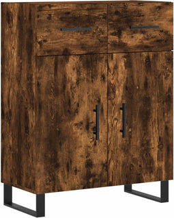 vidaXL - Dressoir - 69,5x34x90 - cm - bewerkt - hout - gerookt - eikenkleurig