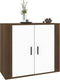 vidaXL - Dressoir - 80x33x70 - cm - bewerkt - hout - bruin - eikenkleur