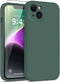 Lunso - Geschikt voor iPhone 15 - Hoesje Flexibel silicone Backcover - Donkergroen