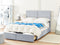 VERNOYES - Bed met opbergruimte - Lichtgrijs - 140 x 200 cm - Fluweel