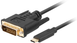 USB C to DVI-DCable Lanberg CA-CMDV-10CU-0010-BK Black 1 m