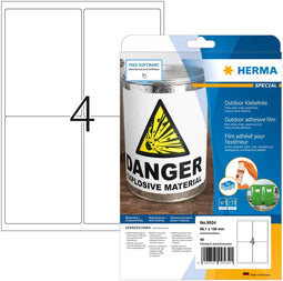 Herma 9534 - Weervaste etiketten - Zelfklevend op A4 - Wit (1 stuk)