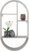 Feira Grijze Stalen Ovale Wandplank 35x15x60 cm